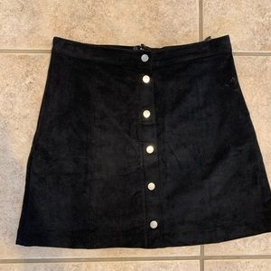 H&M faux suede button skirt